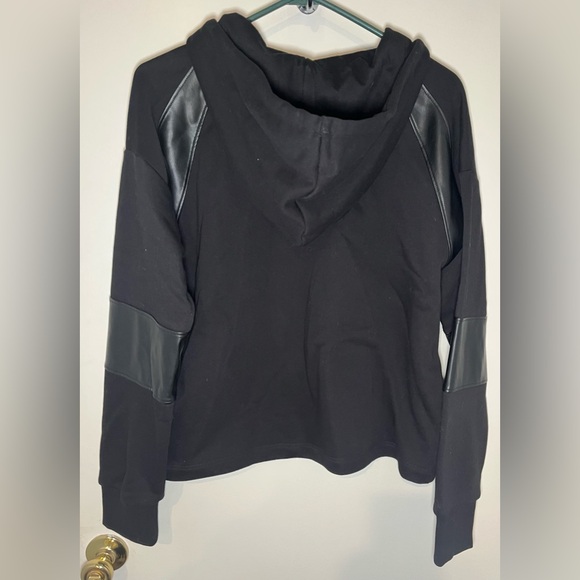 Evereve Nickie Faux Leather Hoodie, Size Large EUC - Picture 7 of 14